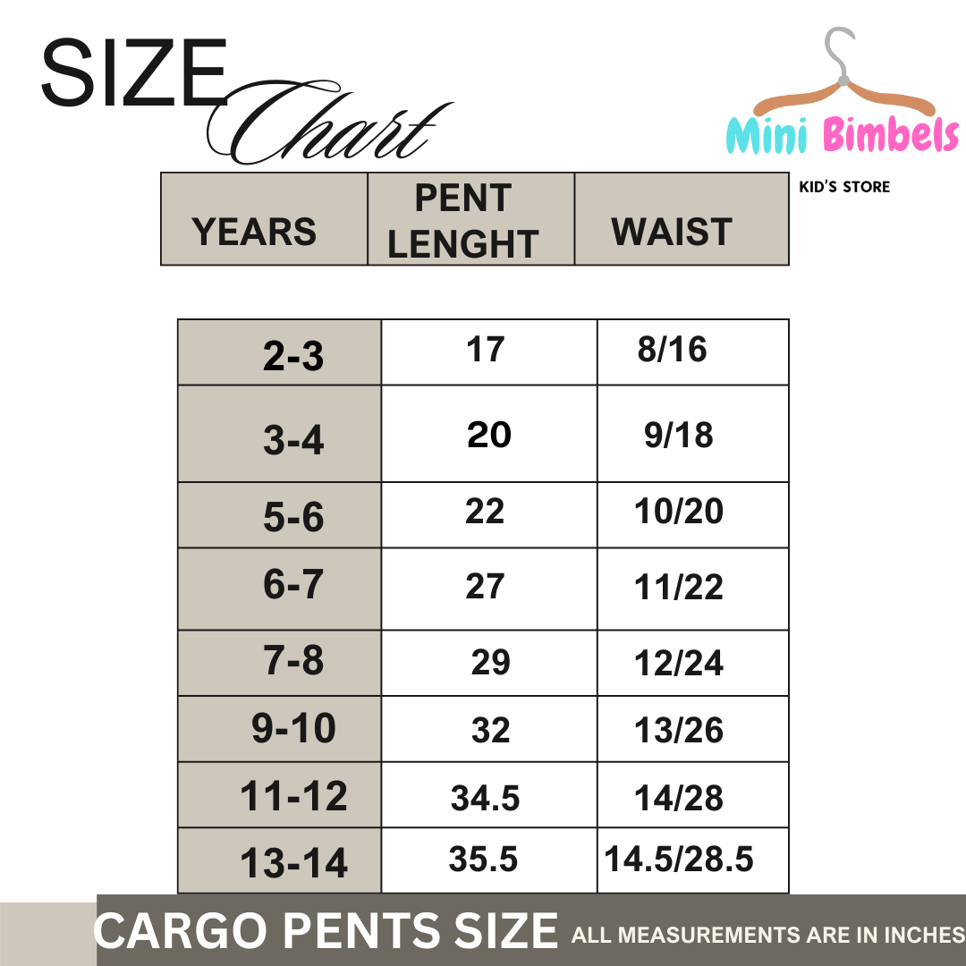 MINI_BIMBELS UNISEX CARGO PENTS BLACK(F-0007)