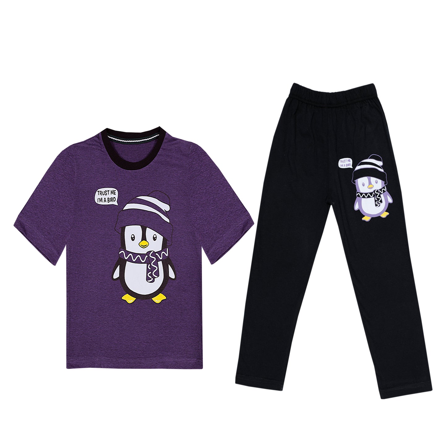 PURPLE PENGUIN GIRLS T-SHIRT WITH TROUSER (W-3007)