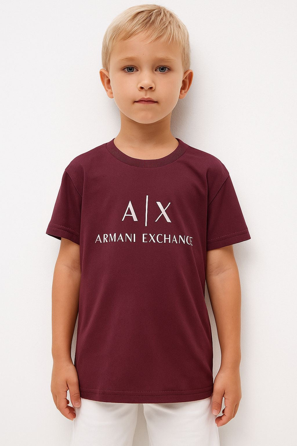 ARMANI EXCHANGE MEHROON T-SHIRT (W_1133)