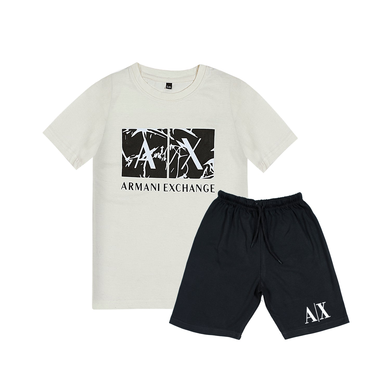 ARMANI EXCHANGE PRINT T-SHIRT WITH SHORTS (W-522)