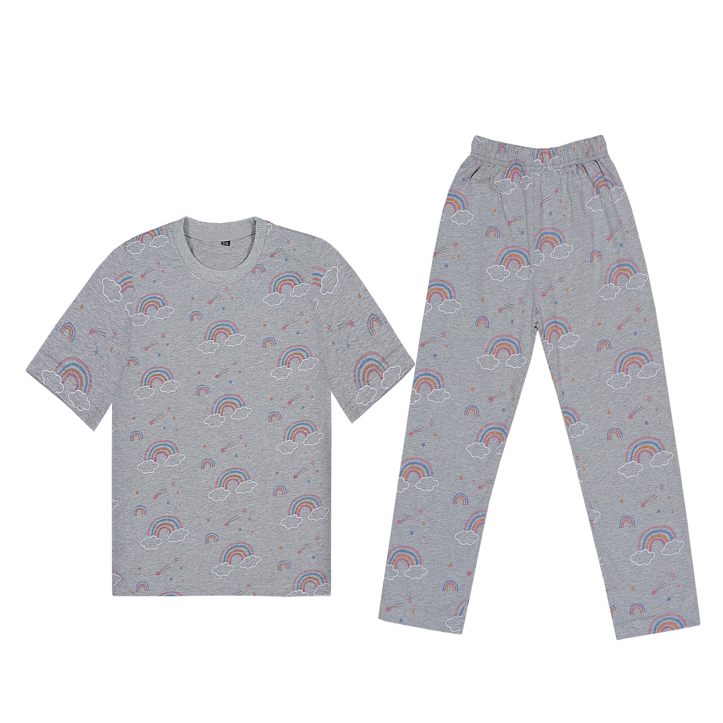 RAINBOW ALLOVER T-SHIRT WITH TROUSER (W-3004)