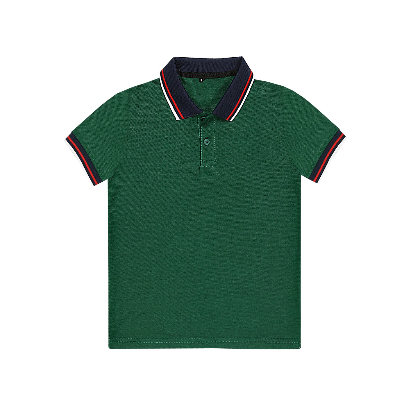 MINI-BIMBELS SIMPLE GREEN TIPPED COLLAR POLO SHIRT (NJ-78614)