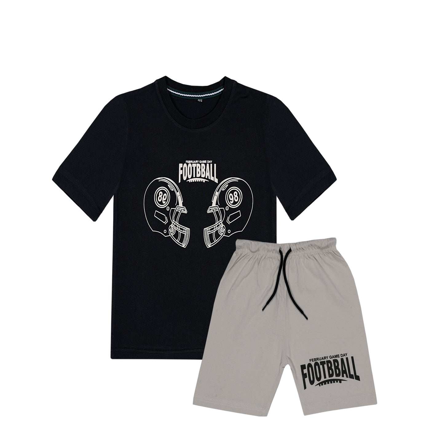 FOOTBALL PRINT T-SHIRT WITH SHORTS (W-3012)