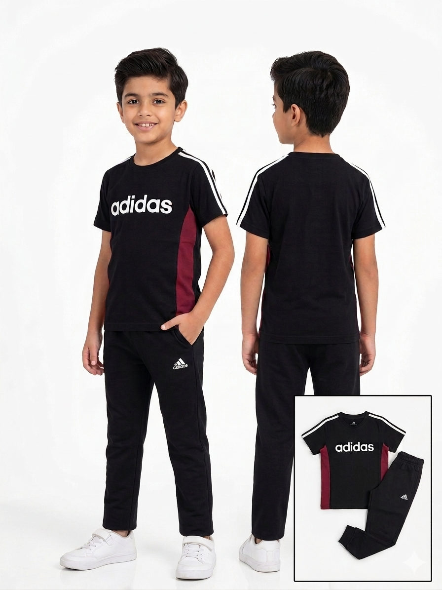 M-B ADI BLACK / MEHROON TRACKSUIT