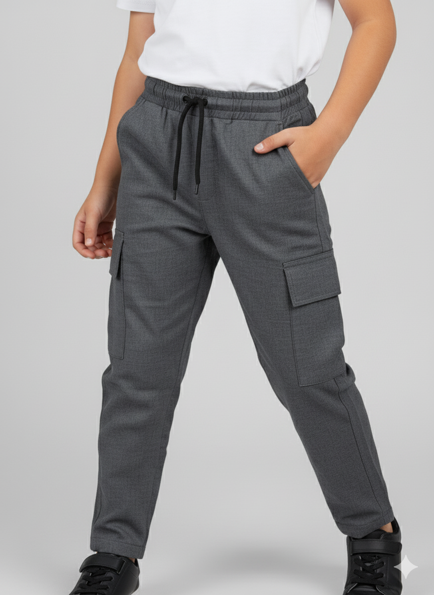 MINI_BIMBELS UNISEX CARGO PENTS GREY (F-0006)