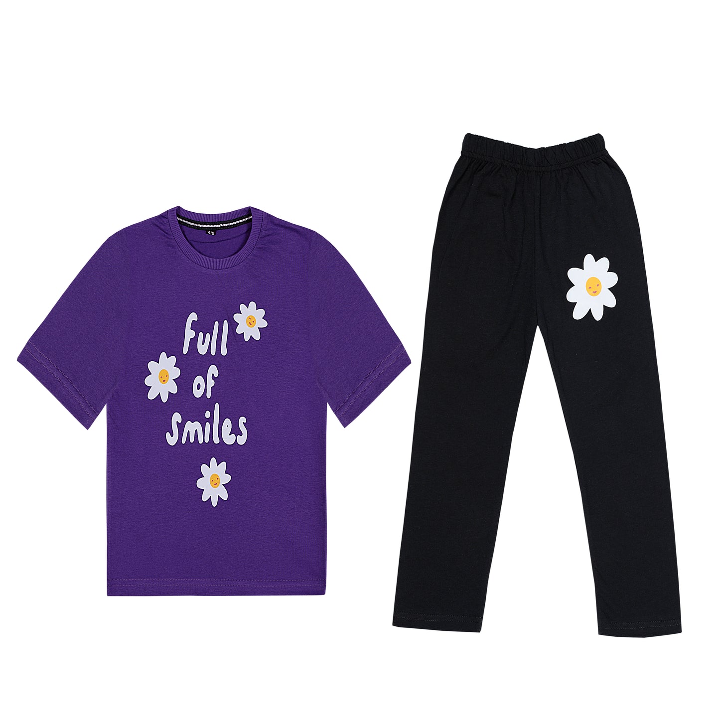PURPLE SMILES GIRLS T-SHIRT WITH TROUSER (W-3005)
