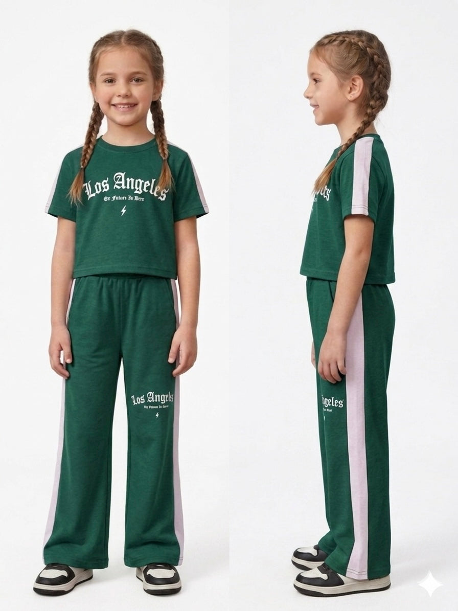 M-B GIRLS FLAG GREEN/PINK LA TRACKSUIT