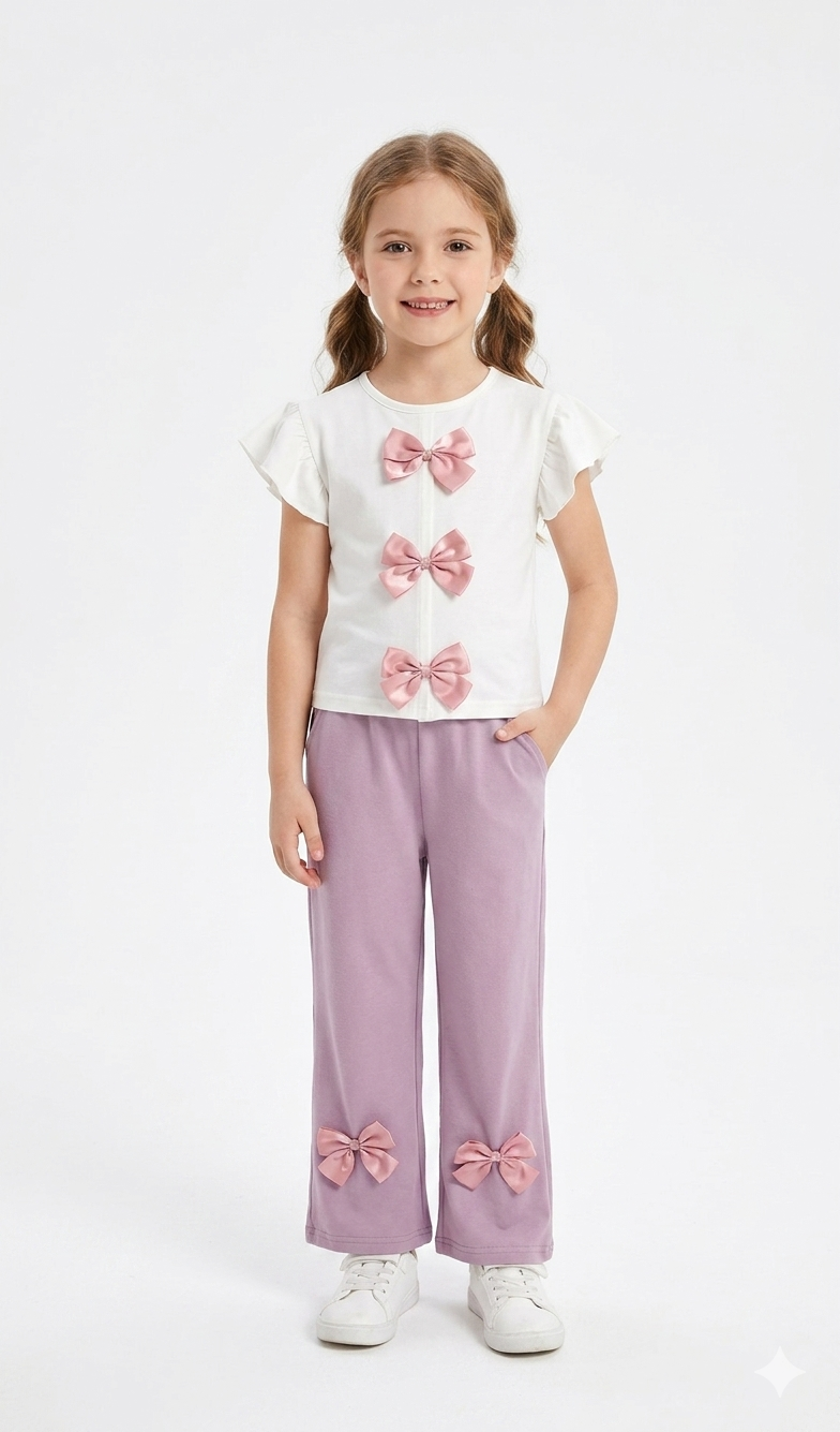 M-B WHITE&PINK BOW TRACKSUIT