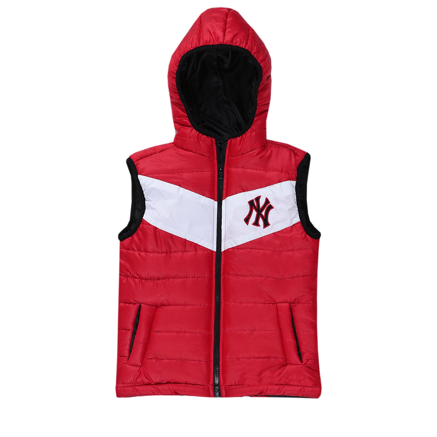 NEWYORK RED WITH HOOD SLEEVELESS UNISEX (NJ 905)