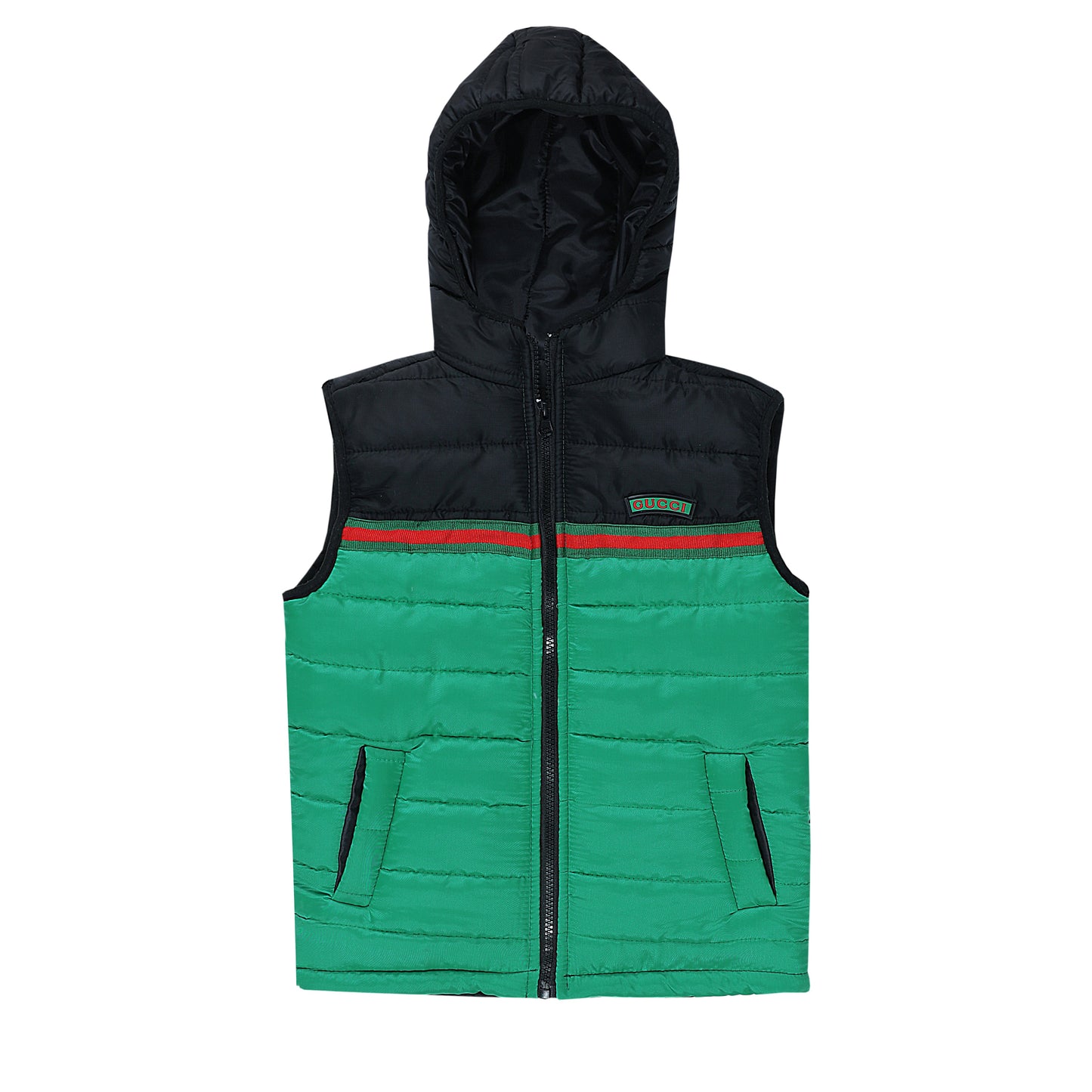GUCCI GREEN/BLACK WITH HOOD SLEEVELESS UNISEX (NJ 908)