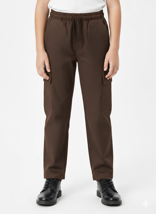 MINI_BIMBELS UNISEX CARGO PENTS BROWN (F-00010)