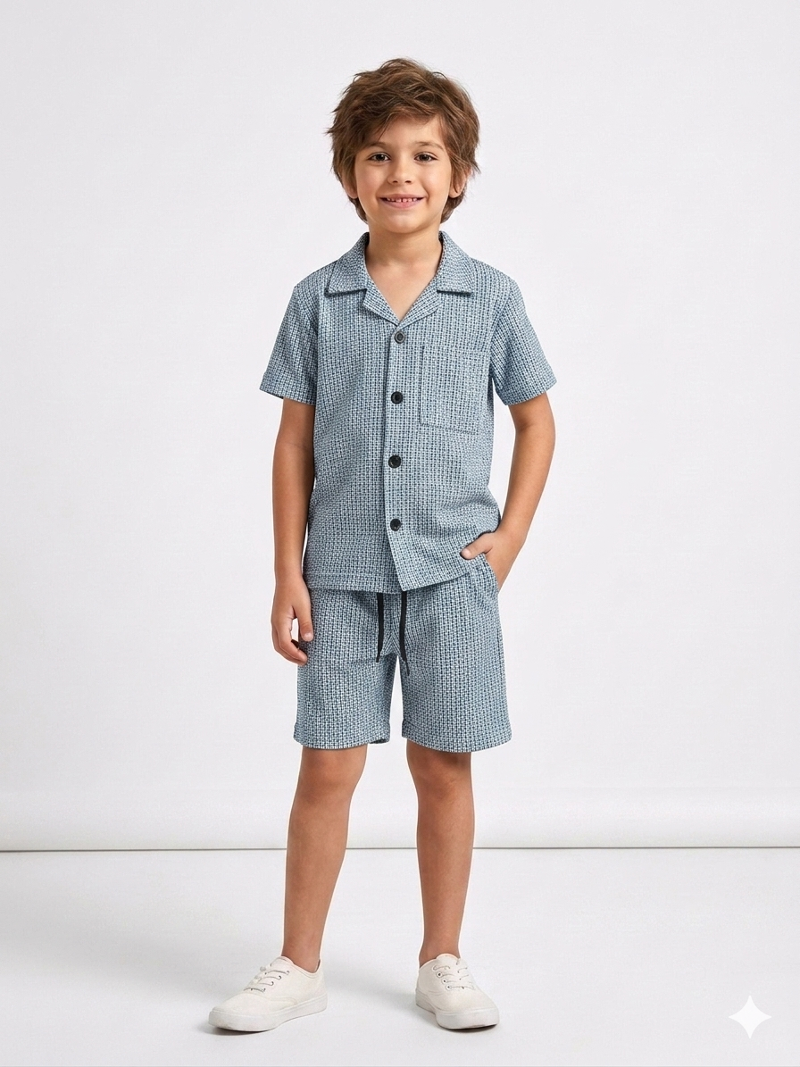 M-B CUBE SKY BLUE DOTTED TRACKSUIT