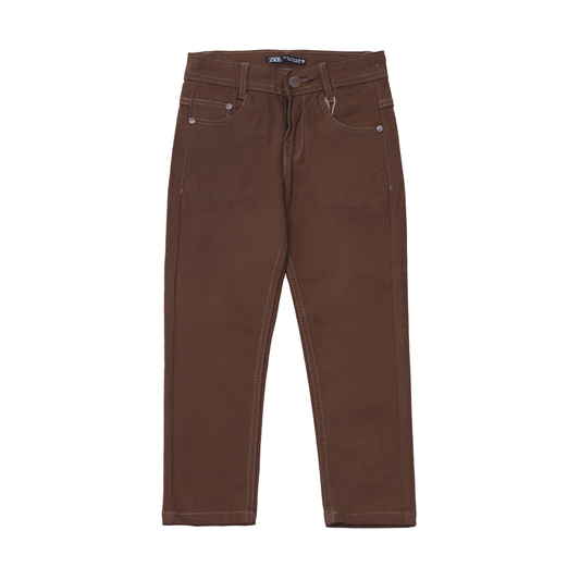 ZARA Stretchable Unisex Brown Pant (IF-204)