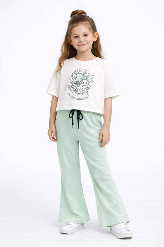 M-B GIRLS SEA-GREEN WITH WHITE TRACKSUIT