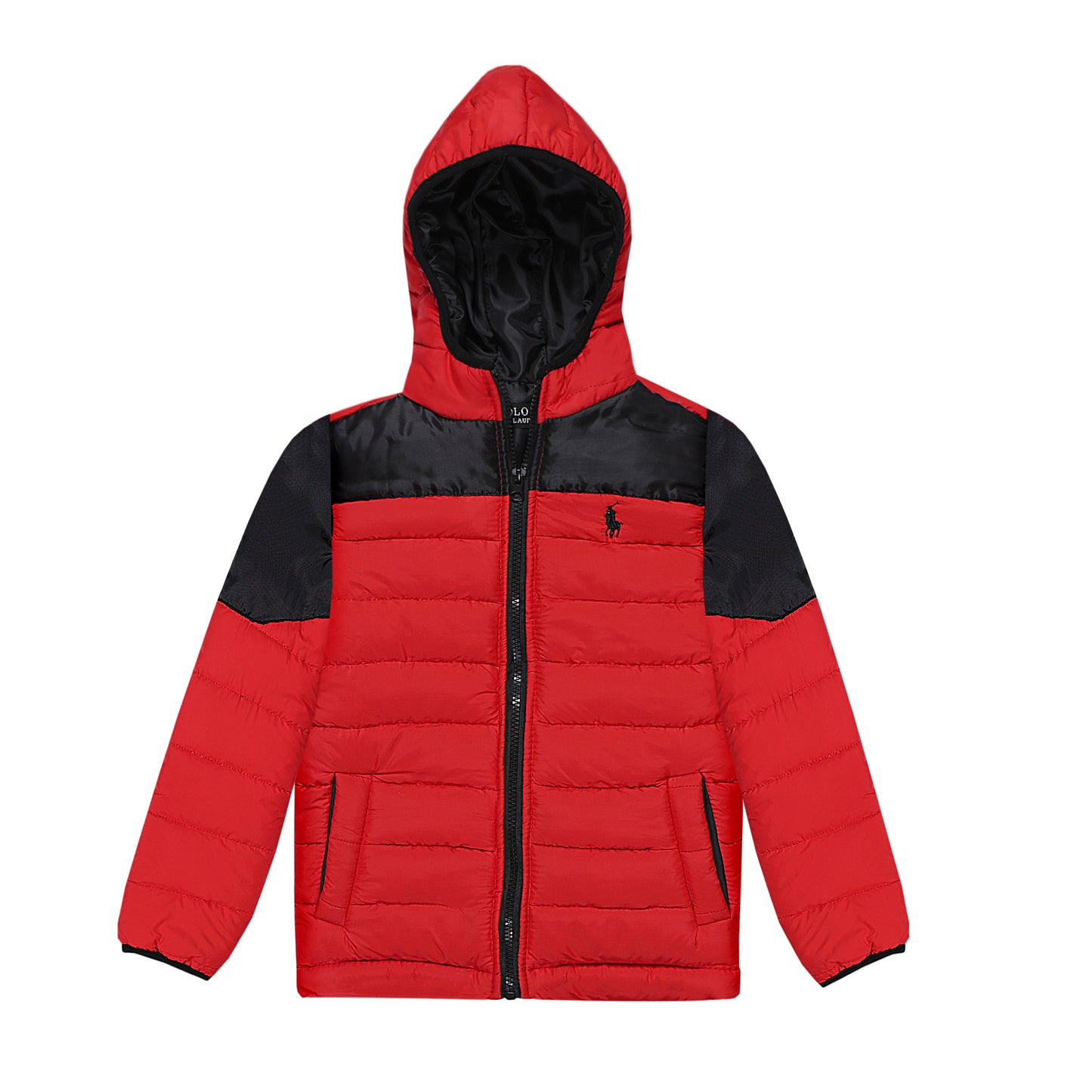 RL POLO (BLACK & RED PANNEL) FULLSLEEVE WITH HOOD UNISEX (NJ 1116)