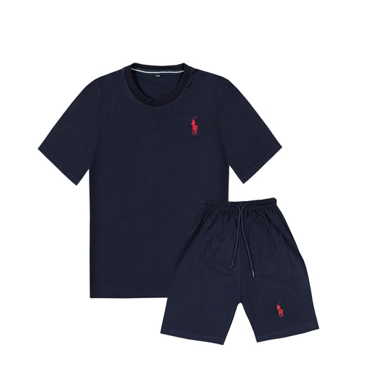 NAVY POLO WITH EMBROIDED LOGO TRACKSUIT
