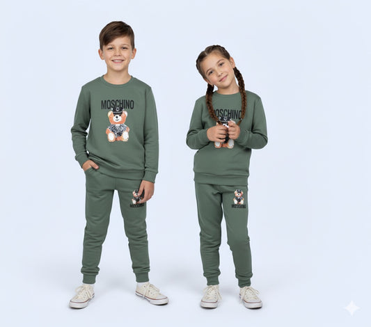 OLIVE GREEN MOSCHINO UNISEX TRACKSUIT