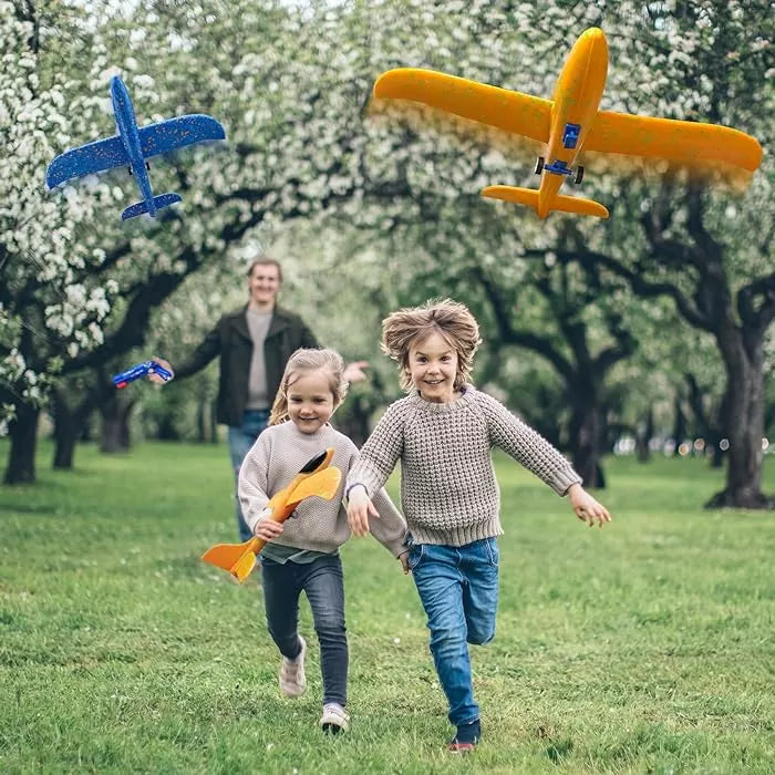 LED Airplane Launcher Gun Toy for Kids – Flying Glider Catapult Plane with Lights