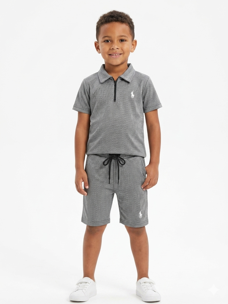 M-B GREY BLACK POLO TRACKSUIT