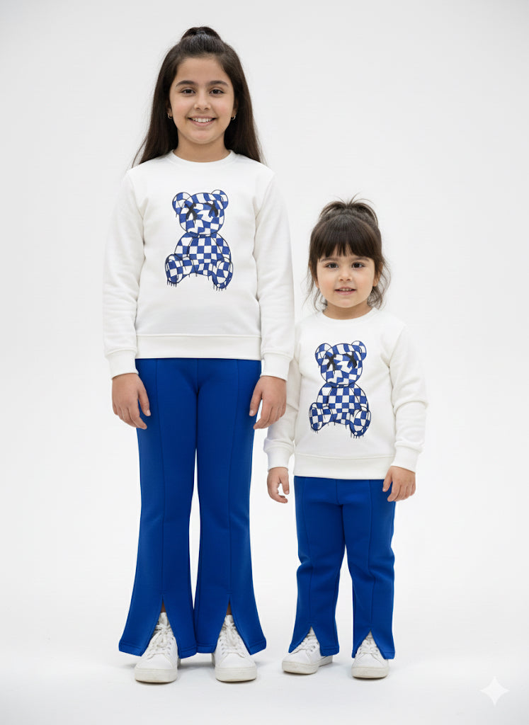 MINI_ BIMBELS BELL BOTTOM ROYAL BEAR GIRLS TRACKSUIT(00144)
