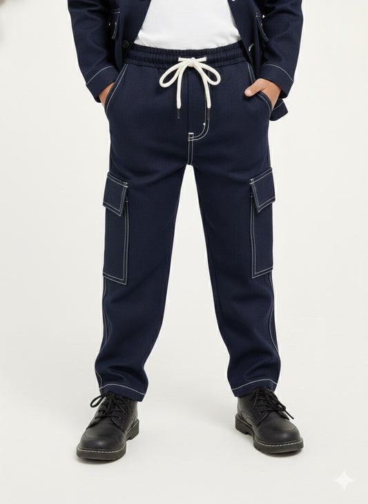 MINI_BIMBELS UNISEX CARGO PENTS  NAVY WHITE LINING(F-0004)