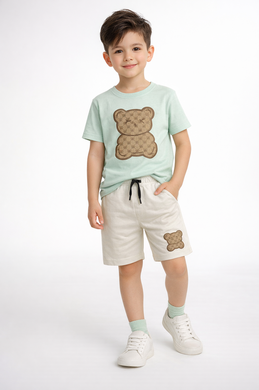 M-B BEAR SEA-GREEN WITH WHITE TRACKSUIT