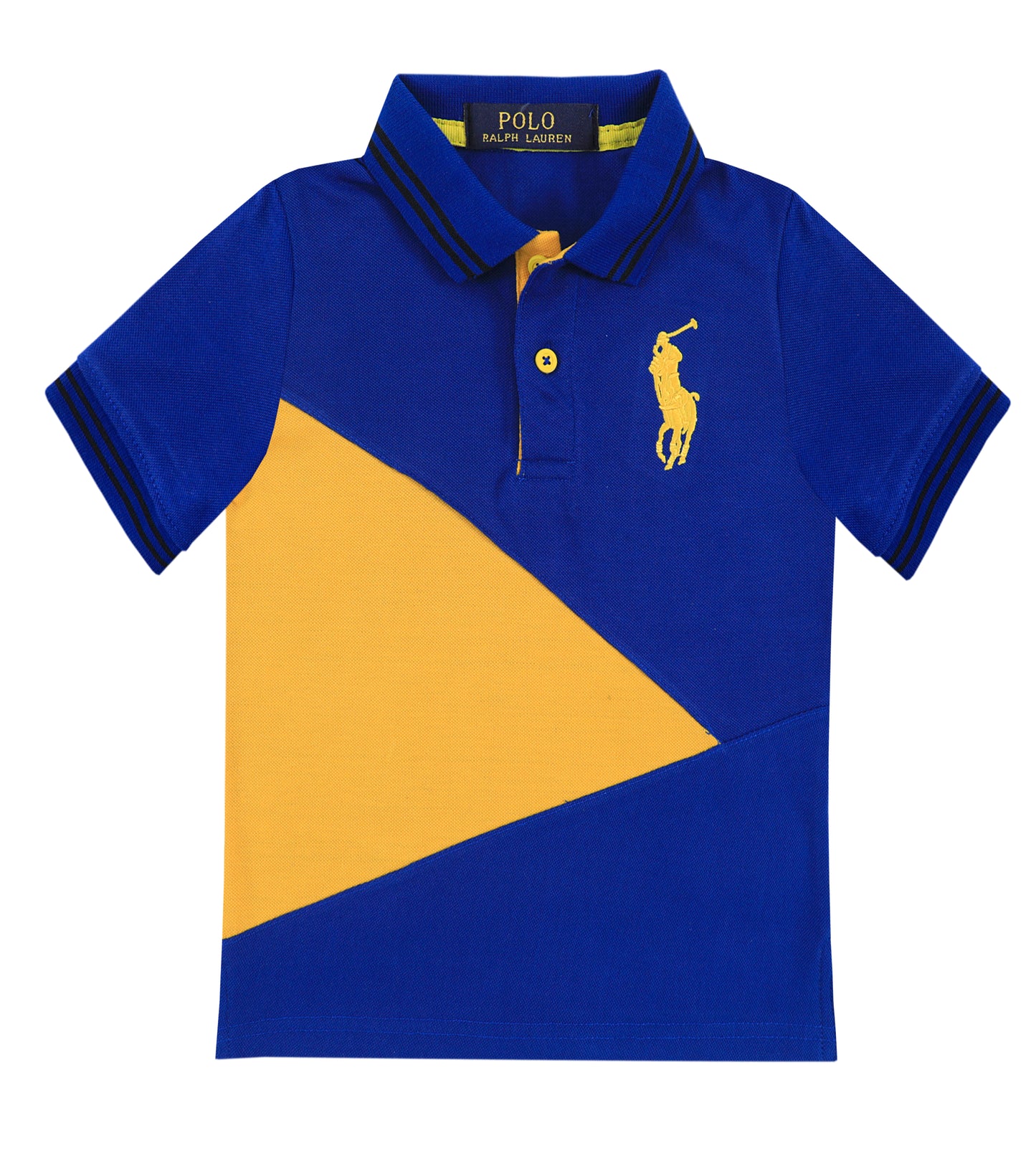 RL POLO SHIRT ROYAL BLUE&YELLOW  (NJ -215)