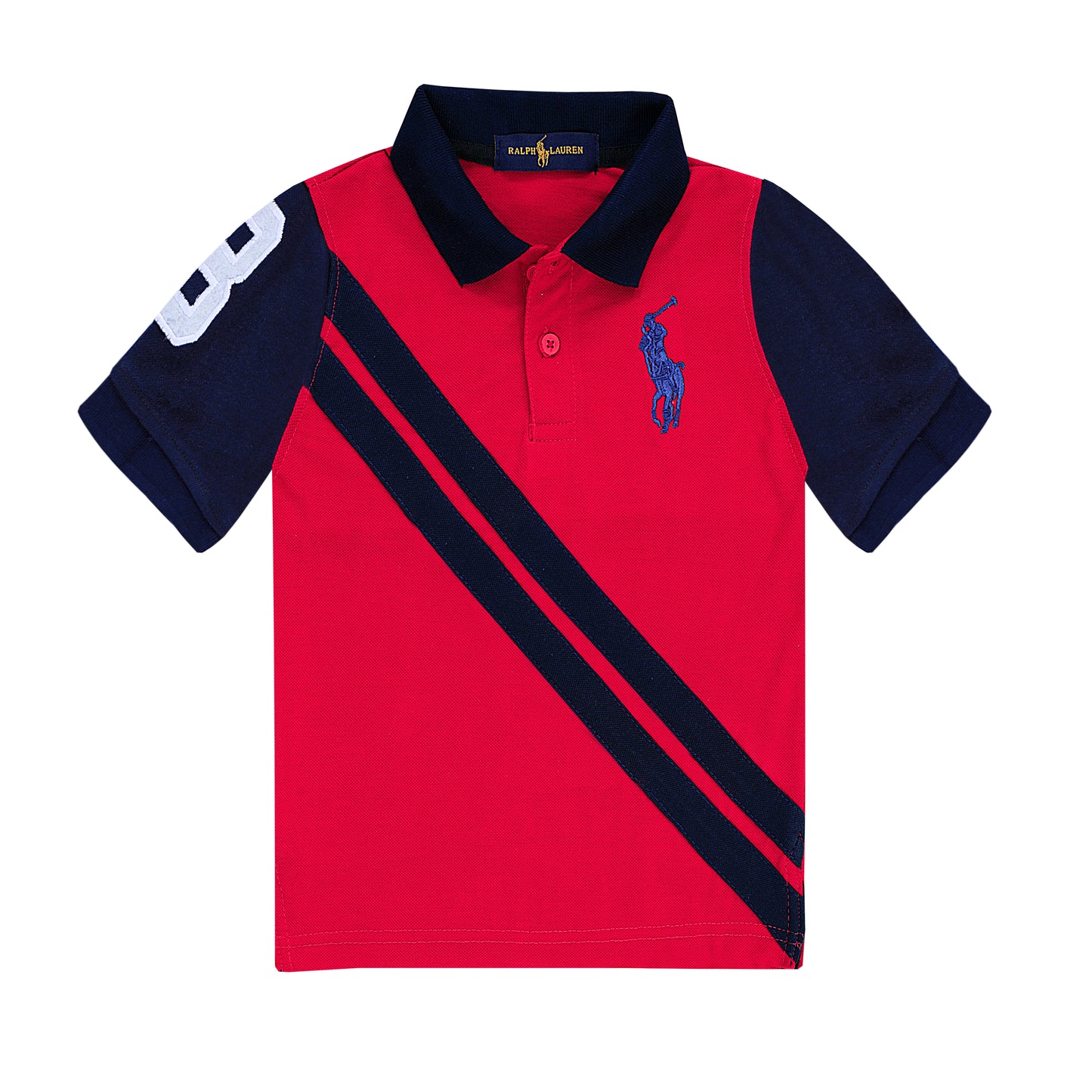 RL POLO RED&NAVY PANEL (NJ-407)