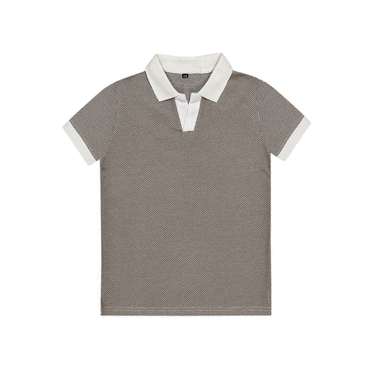 M-B OLD MONEY BEIGE WHITE DOT POLO SHIRT (NJ78608)