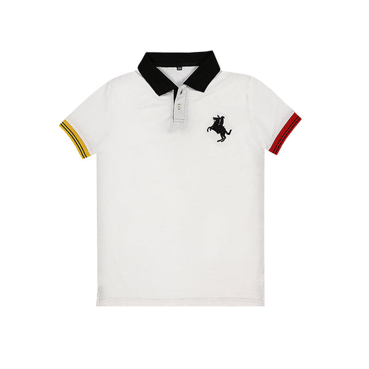 M-B WHITE BLACK HORSE POLO SHIRT & NJ-78602)