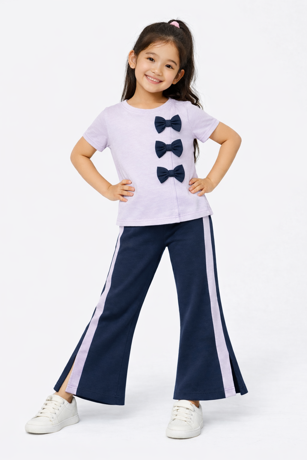 M-B GIRLS PURPLE WITH NAVY BOWS TRACKSUIT