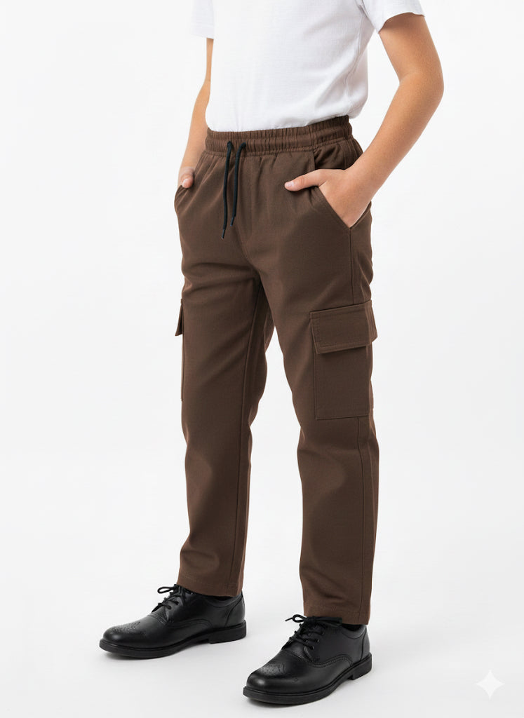 MINI_BIMBELS UNISEX CARGO PENTS BROWN (F-00010)