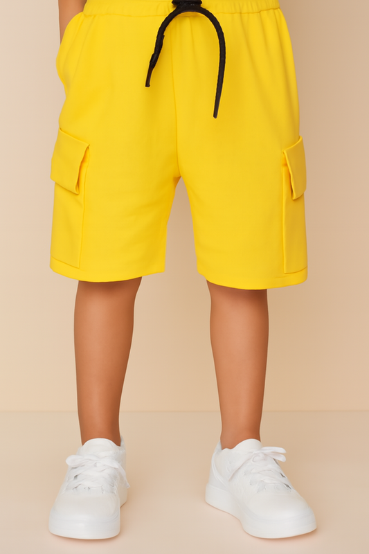 YELLOW COTTON TERRY SHORT