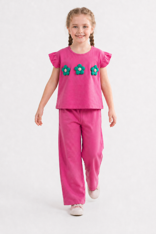 M-B PINK FLOWER TRACKSUIT
