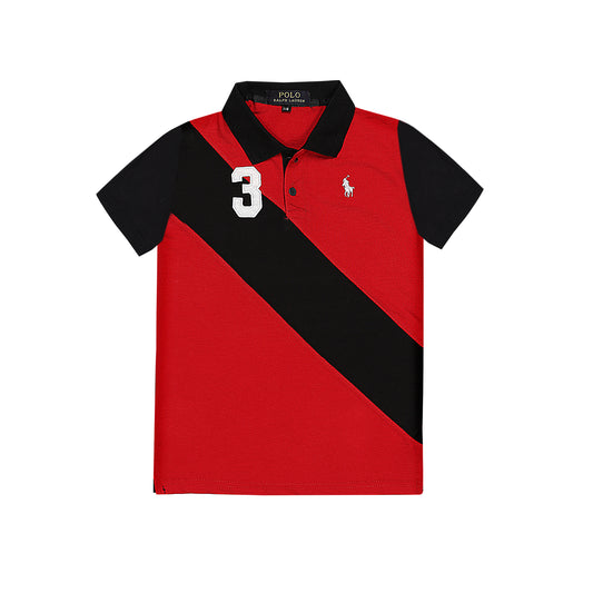 RL POLO RED&BLACK PANNEL (NJ-78605)