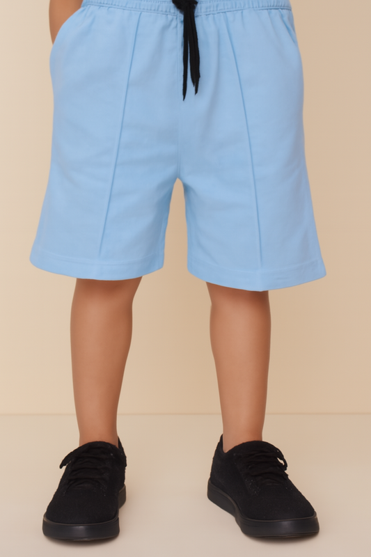 SKY BLUE COTTON TERRY SHORT