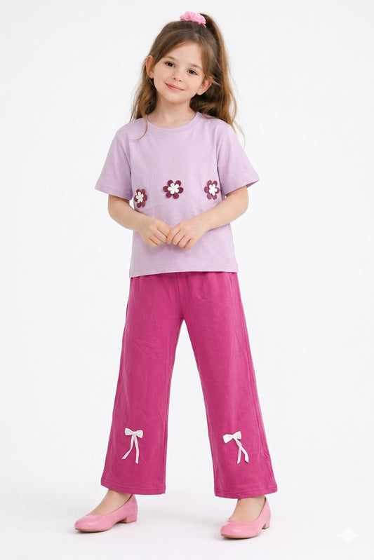 M-B PURPLE PINK FLOWER TRACKSUIT