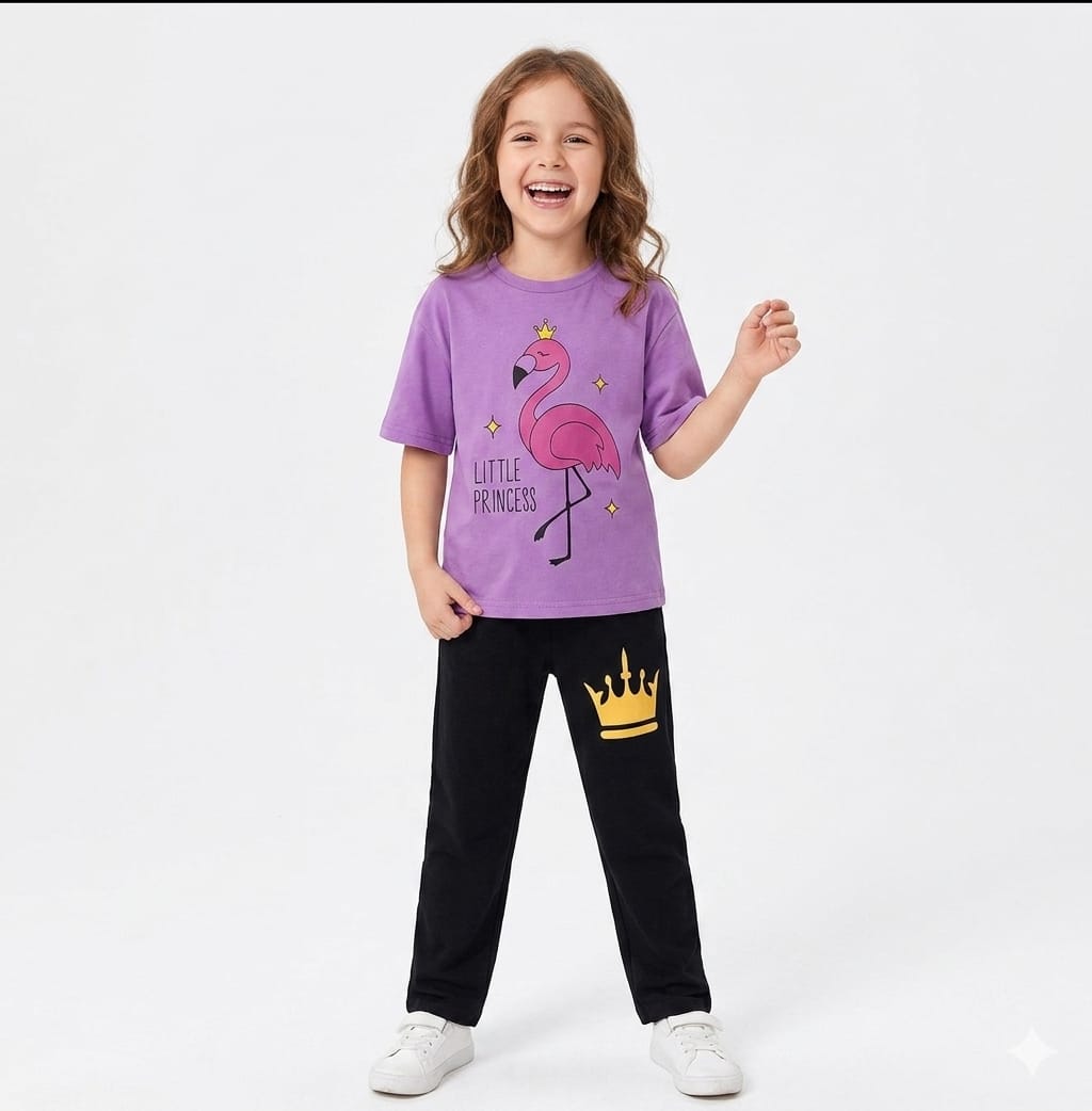 LITTLE PRINCESS GIRLS T-SHIRT WITH TROUSER (W-3008)