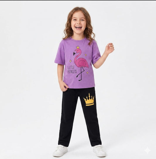 LITTLE PRINCESS GIRLS T-SHIRT WITH TROUSER (W-3008)