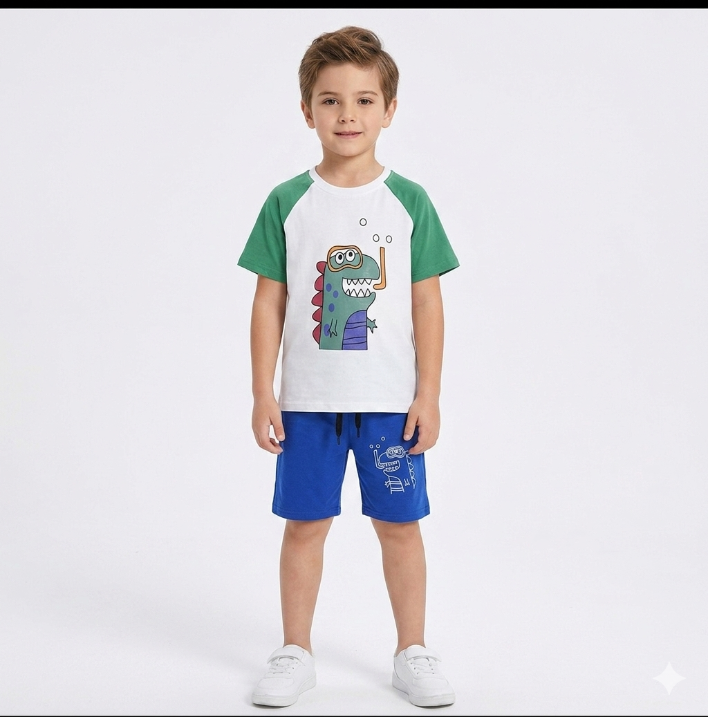 DYNO MULTI PRINT T-SHIRT WITH SHORTS (W-504)