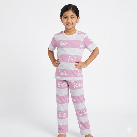 BARBIE ALLOVER T-SHIRT WITH TROUSER (W-3003)
