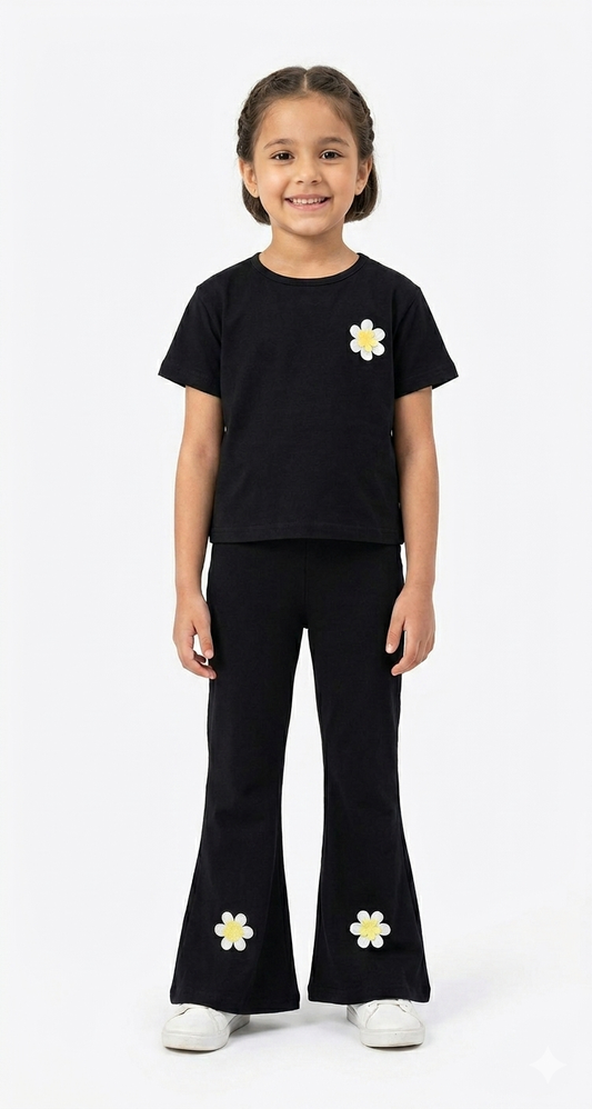 M-B 3 FLOWERS BELL BOTTOM GIRLS TRACKSUIT