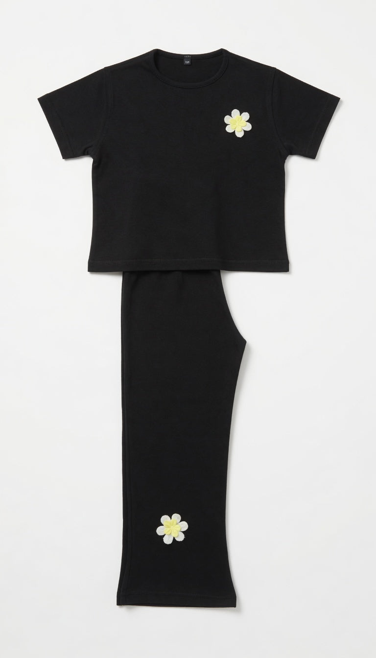 M-B 3 FLOWERS BELL BOTTOM GIRLS TRACKSUIT