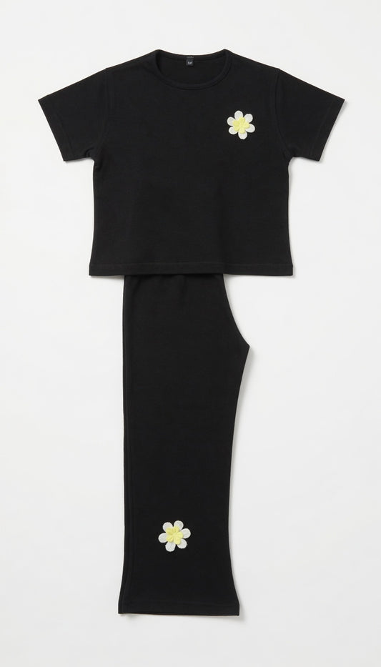 M-B 3 FLOWERS BELL BOTTOM GIRLS TRACKSUIT