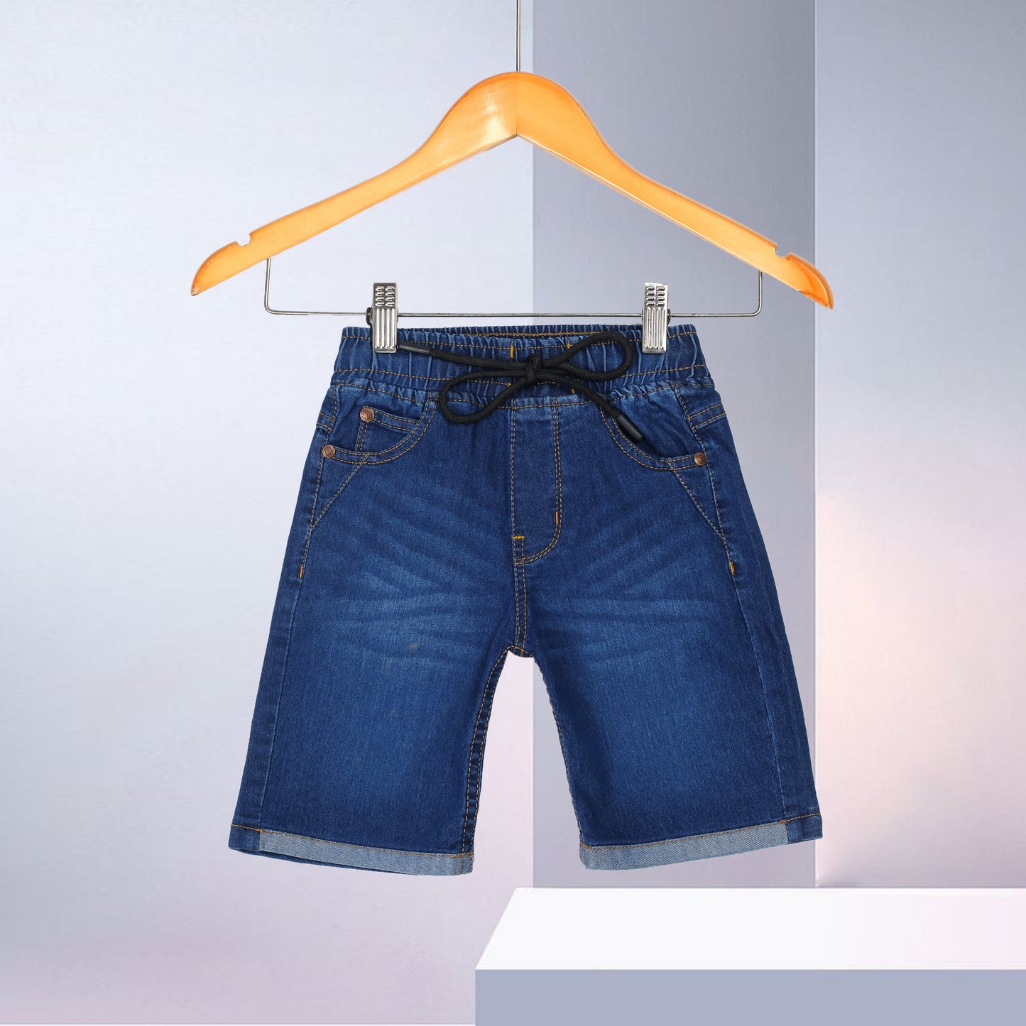 MNG Denim Stretchable Unisex navy-Blue Shorts (IF-214)