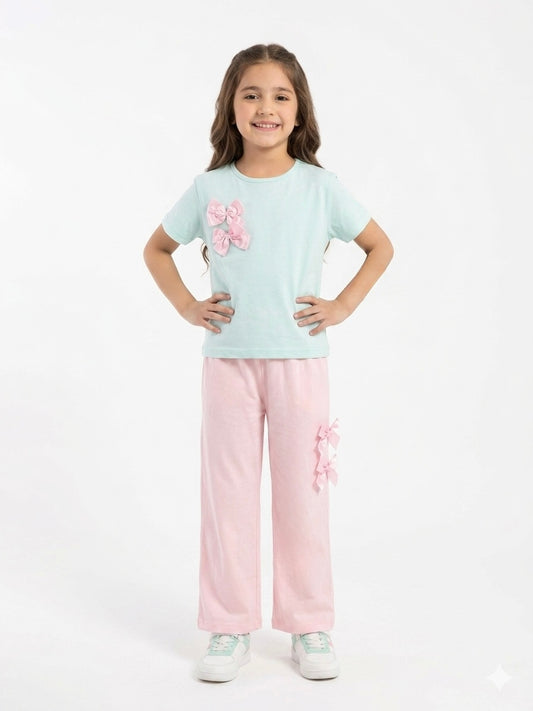 M-B SEA GREEN PINK TROUSER TRACKSUIT