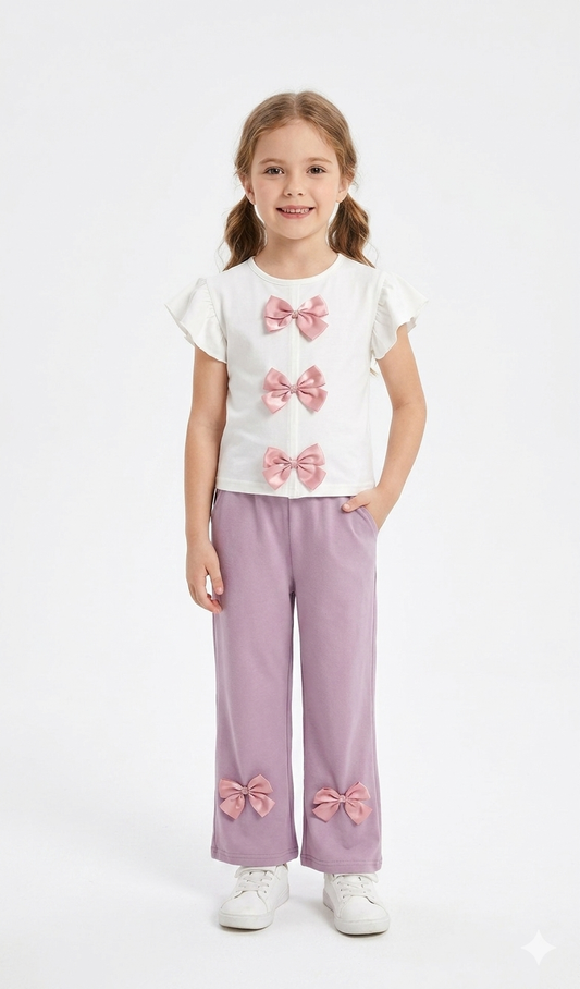 M-B WHITE&PINK BOW TRACKSUIT