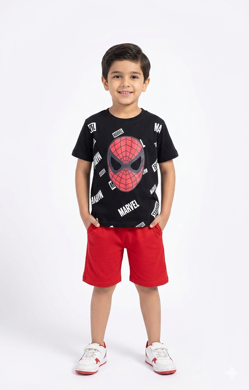 M-B SPIDY MARBEL BLACK&RED TRACKSUIT