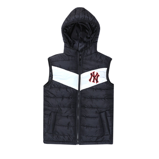 NEWYORK BLACK WITH HOOD SLEEVELESS UNISEX (NJ 906)