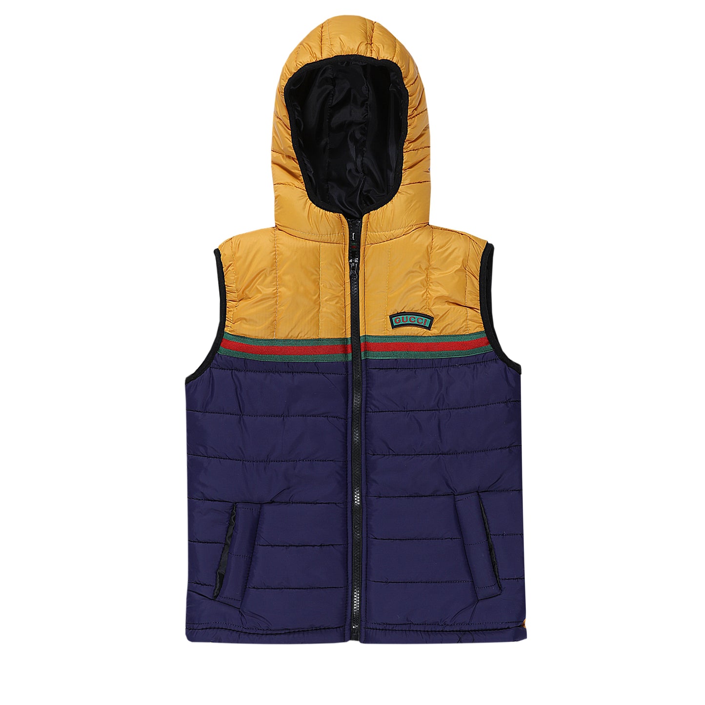 GUCCI YELLOW/NAVY WITH HOOD SLEEVELESS UNISEX (NJ 909)